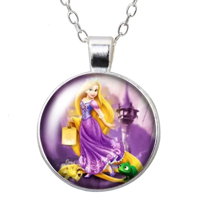 Enrolados Tangel Princess Rapunzel Round Photo Glass cabochon silver plated/Bronze/Crystal pendant necklace jewelry