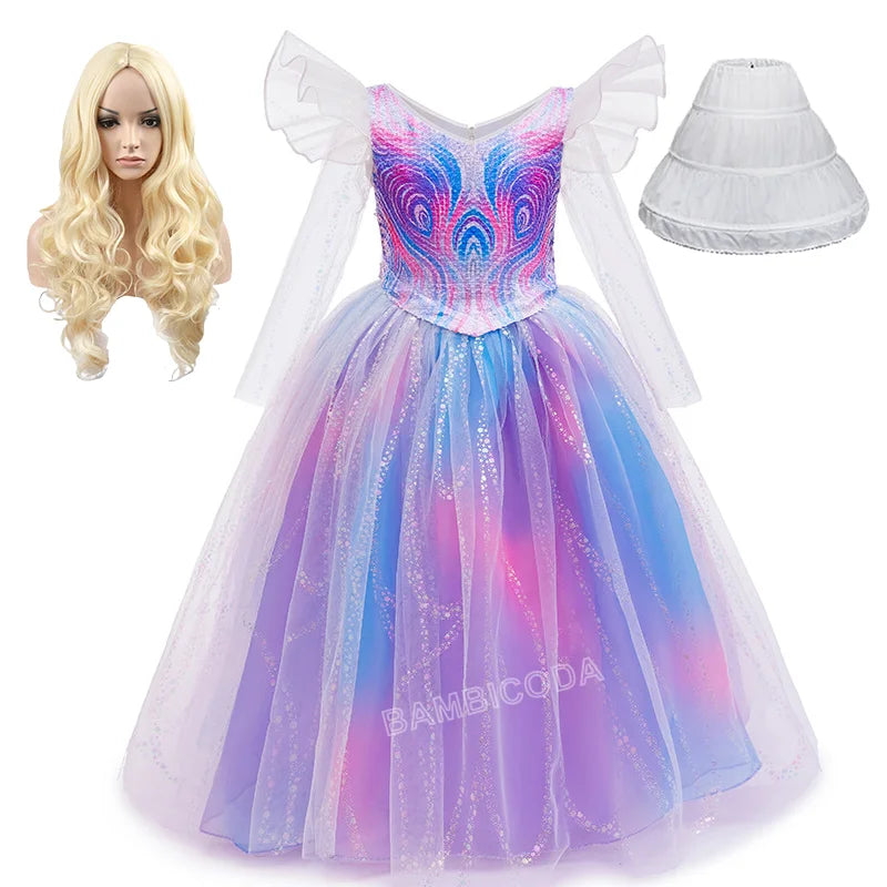 The--Wicked Glinda Elphaba Cosplay Costume Glinda Pink Princess Dress Costume For Girl Party Cosplay Movie Party Witch Clothing