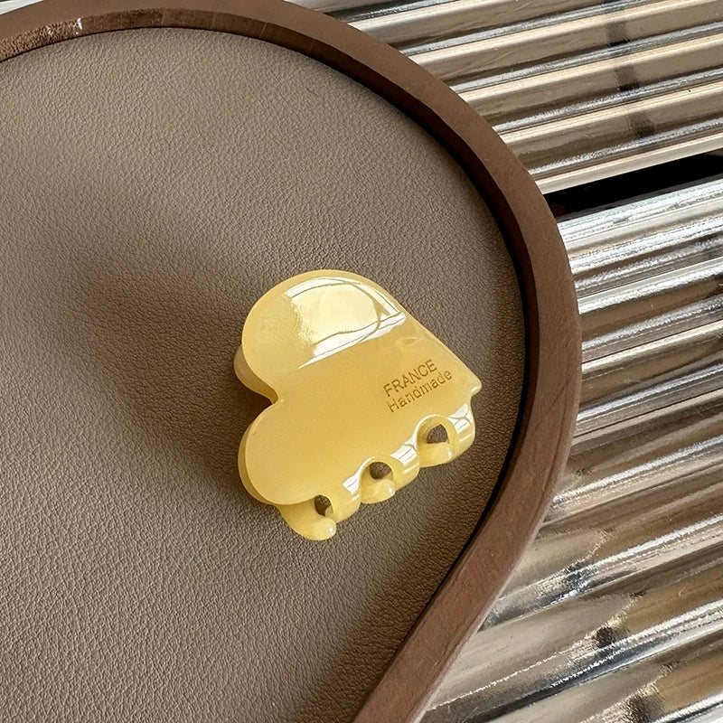 3.5cm Small Hair Claw Acetate Hair Crabs Cute Heart Shaped Hairclips Children Women Girls for Hair Accessories Hairpins Clips