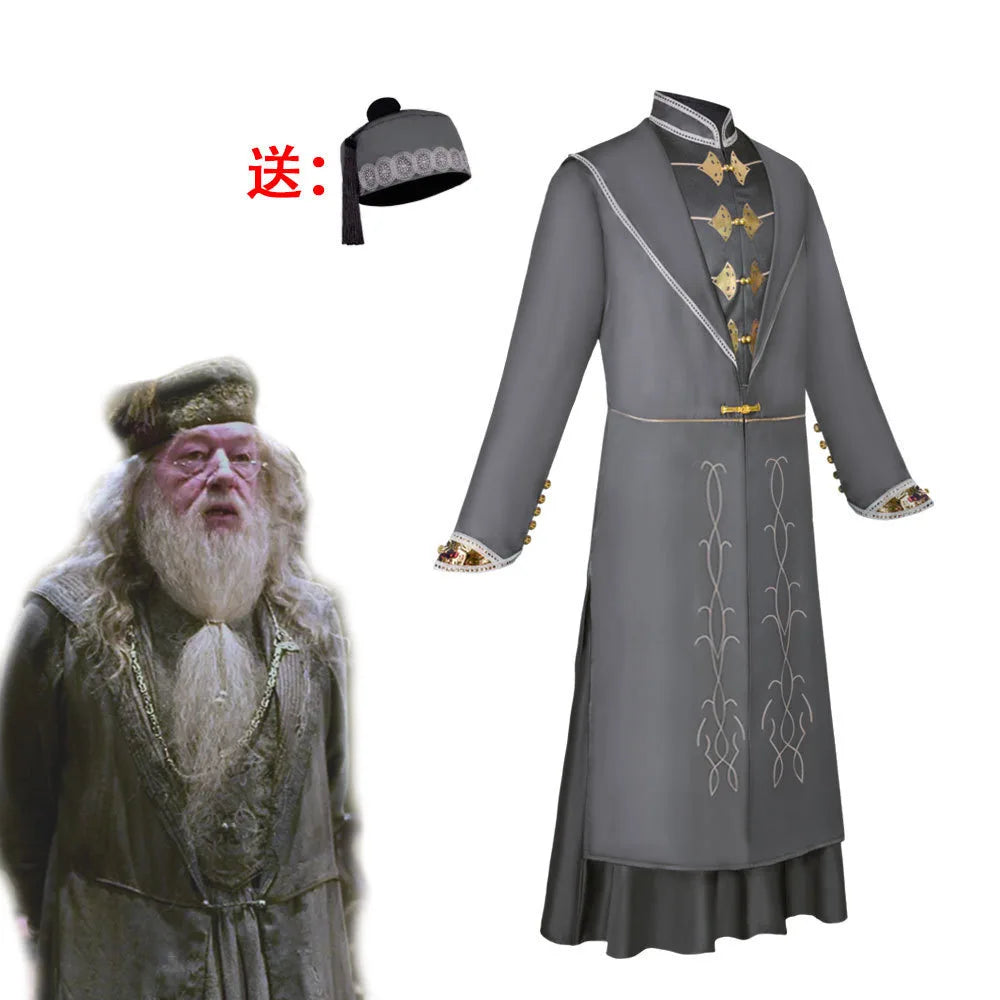 School of Witchcraft and Wizardry Costume Professor Mileva McGonagall Hogwarts College Presidentis Robe Halloween Costume 3