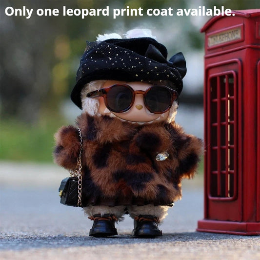 Only clothes no dolls  for the first/third generation Labbuwa Winter style the sky-high and luxurious leopard print overcoat