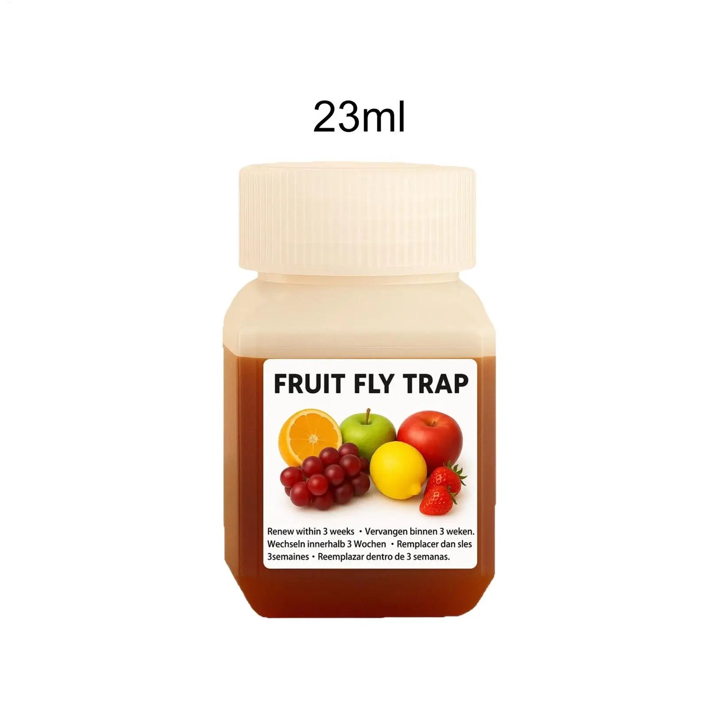 Fruit Fly Trap Refill Liquid - Effective & Safe Lure Solution for Indoor Outdoor Use in Kitchen, Garden, Patio, Farm, Orchard