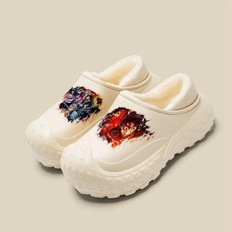 Demon Slayer Tokitou Muichirou Kamado Tanjiro Kochou Shinobu Unisex Winter New Creative Anime Pattern Non-Slip Cotton Slippers