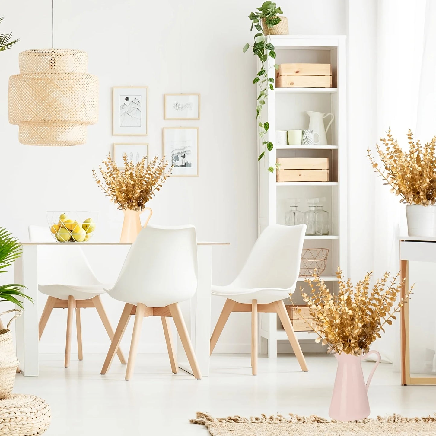 10/20pcs Golden Eucalyptus Artificial Flowers Christmas Home Decor Weddings Birthdays Office Desk Decoration Artificial Plants