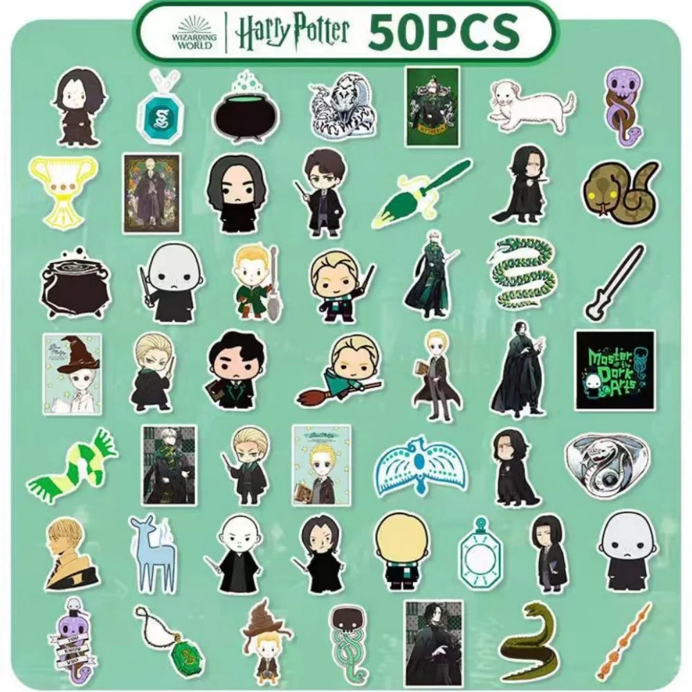 Genuine 50Pcs Harry Potter Series Sticker Cartoon Stationery Decal For Scrapbooks Phones Guitars Skateboards Decorative Stickers