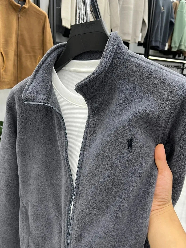 High end brand cardigan sweatshirt men's 2025 new designer fashion Paul embroidery plush coat autumn warm and thick casual jacke