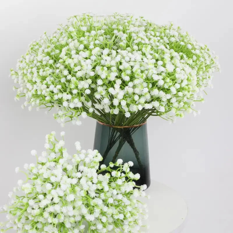 20pcs  Artificial Flowers -  Gypsophila Bouquet with Stems for Home, Office, Garden & Wedding Decor