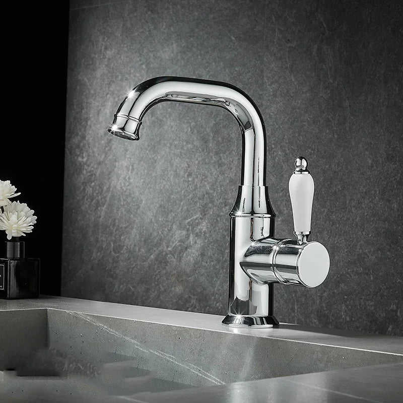 KEMAIDI Bathroom Faucet Brushed Gold Washbasin Faucets Tap Single Handle Cold Hot Water Mixer Tap Deck Mounted Brass Faucets