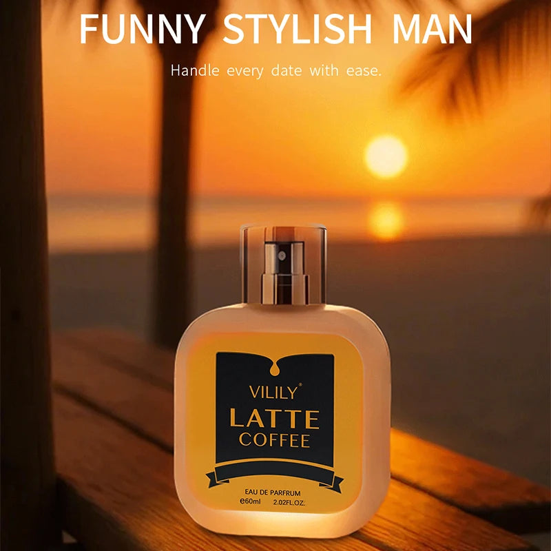 Vilily Men's Gourmet Perfume 60ml Premium Mellow Chocolate Fragrance Charming Coconut Coffee Light Perfume Woody Natural Spray