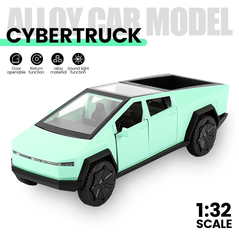 1:32 Cybertruck Pickup Alloy Car Model Diecasts Metal Toy Off-road Vehicles Car Model Simulation Collection Kids Gifts