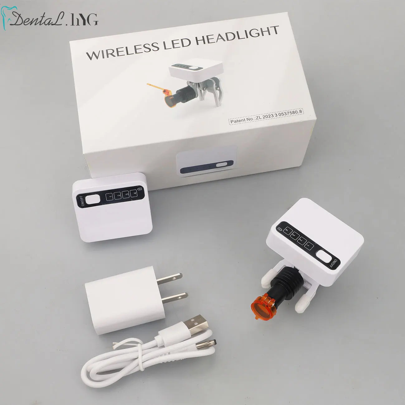 XND Wireless Clip On Headlights Medical 5W LED Oral Surgery Lights with 2 Magnetic attraction Batteries for Glasses Use