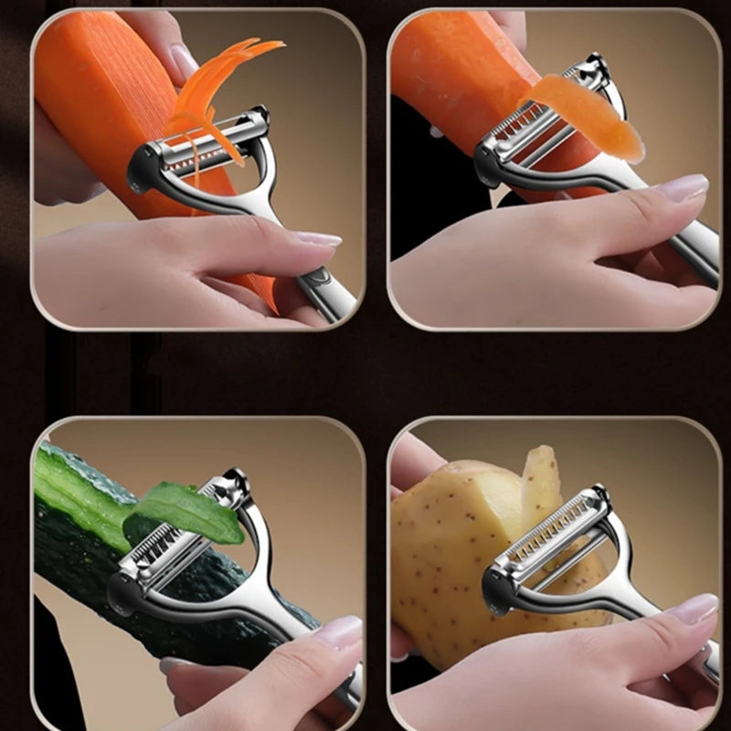 2in1 Stainless Steel Vegetable Peeler Potato Peeler Multi-function Carrot Grater Fruit Tools Kitchen Accessories Cuisine Pelador