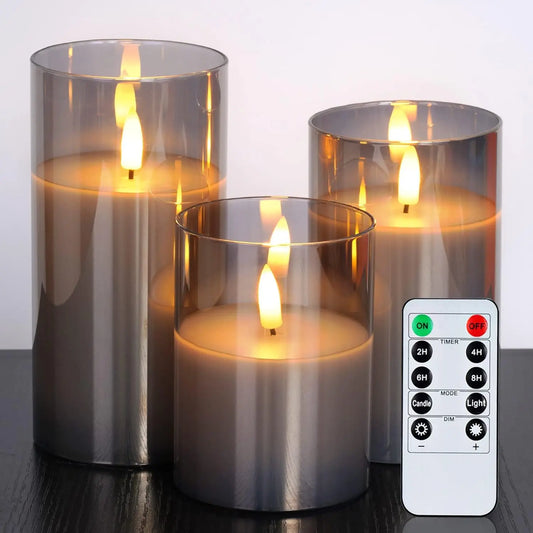 3PCS Flickering Flameless Candles with Remote Control and Timer Battery Operated LED Candles for Romantic Ambience Home Decor