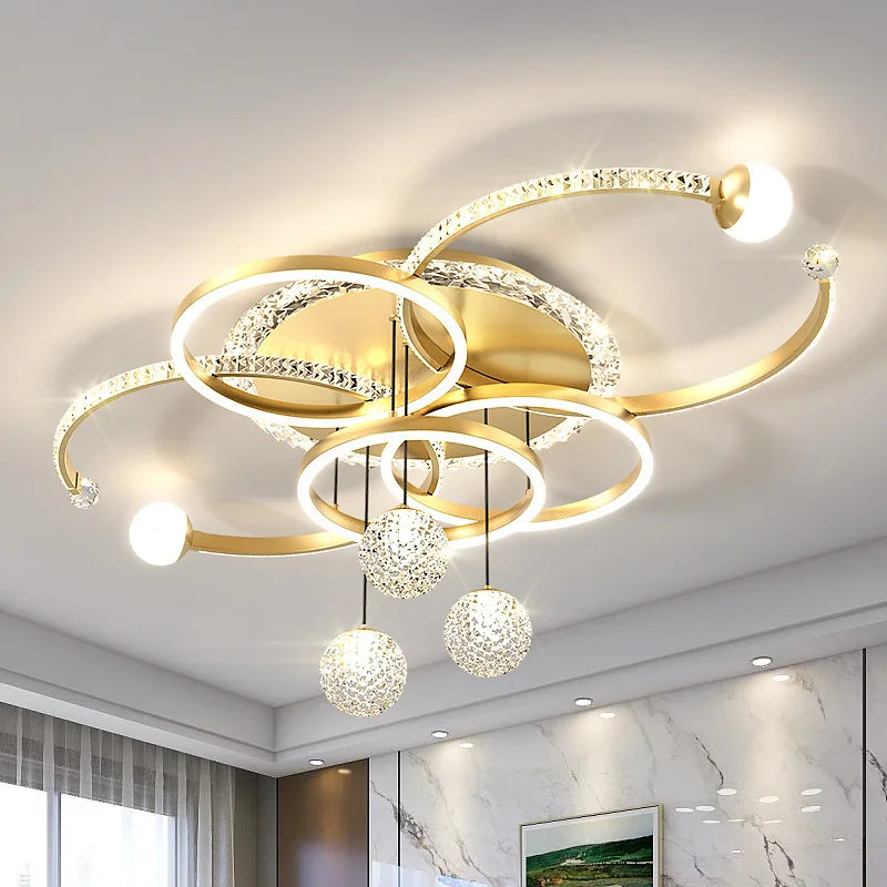 Living room main lamp chandelier New light luxury bedroom lamps Modern simple crystal living room lamp ceiling light