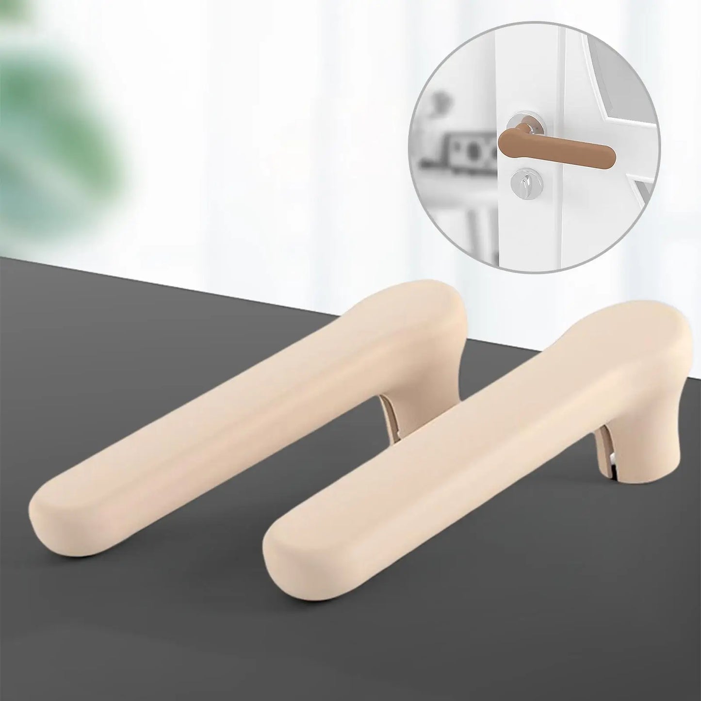 2Pcs Door Handle Cover Silicone Sleeve Door Knob Cover Noiseless Anti Collision Protector Gloves Anti Static Door Handle Guard