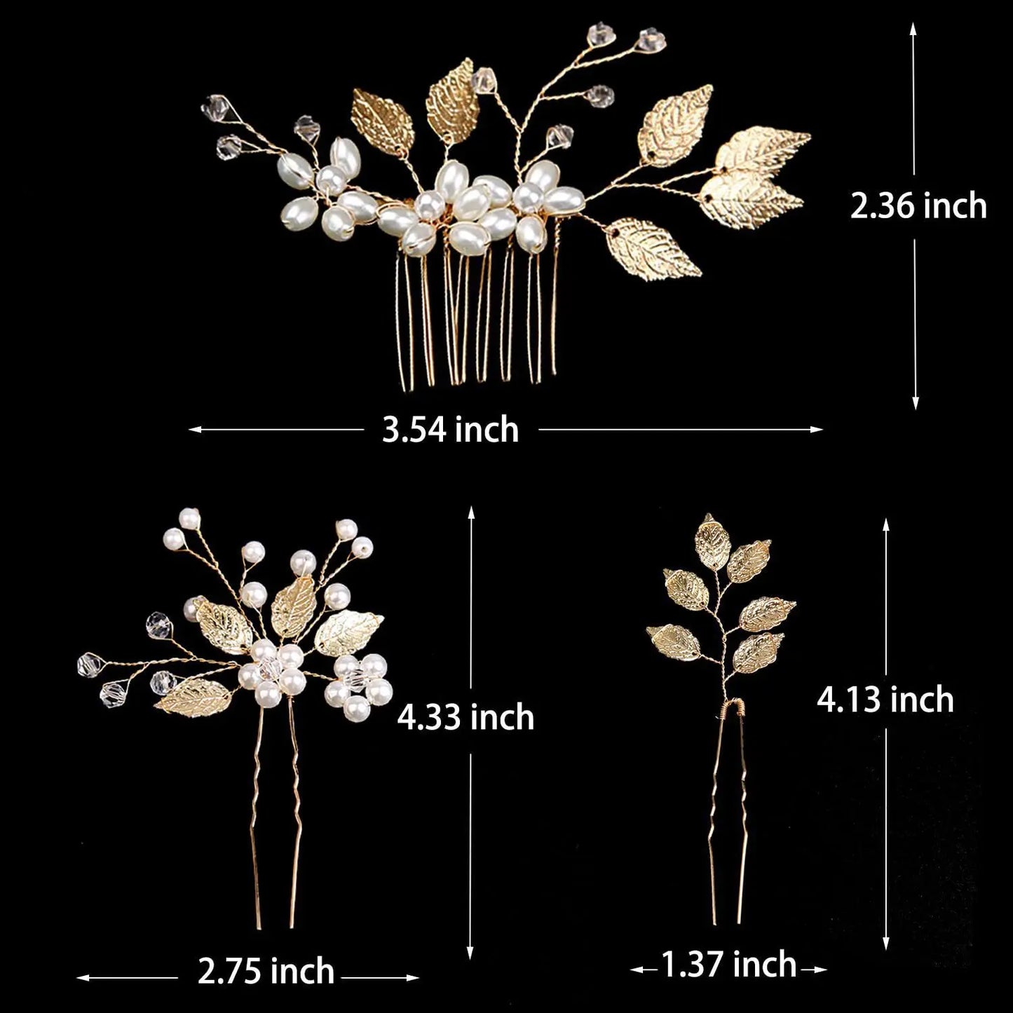 4 wedding romantic hair accessories, updo hair clips and headwear, elegant hair accessory and hairpin set