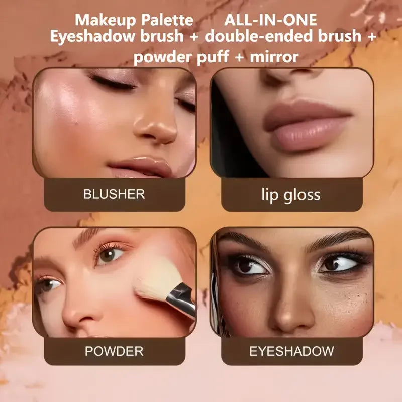 18 Color Sweet and Seductive Fluorescent Pink Eye Shadow Palette with Mirror - Matte Vibrant Eyeshadow Palette Makeup Palette