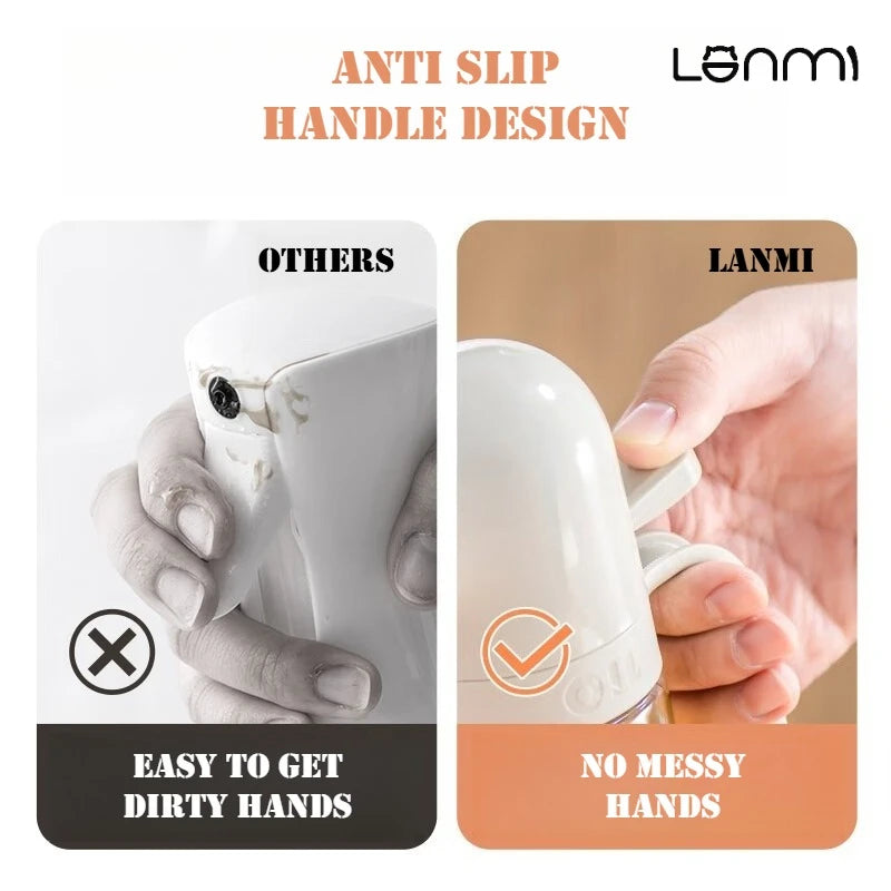 LANMI Press-type Sprayer Oil Bottle No oil leakage Glass+PP Material Precise Oil Control Portable 180/250ML Sprayer Oil Bottle