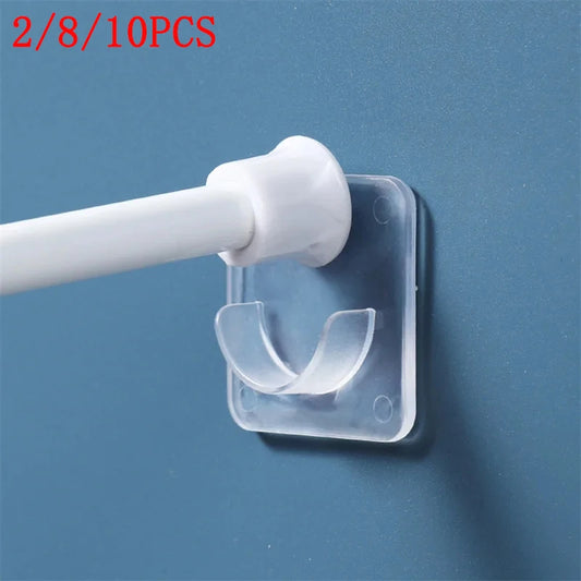 2/8/10PCS Curtain Rod Support Household Telescopic Rod Support Adhesive Support No Punching Clothes Rod Support Fixed Support