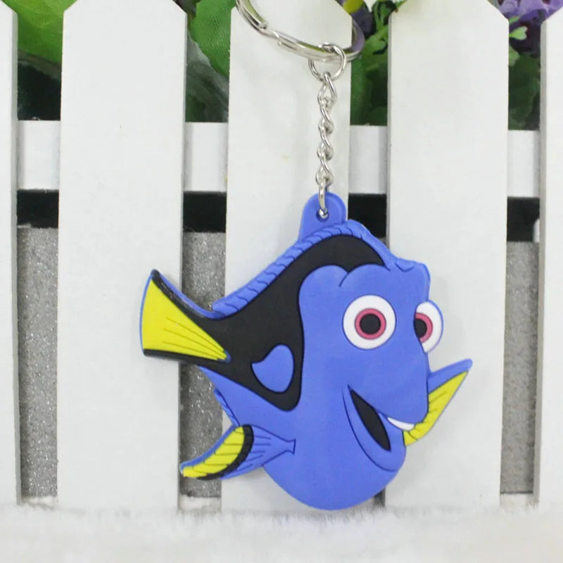 Cartoon Disney Cute Finding Nemo Dory Nemo Keychain Double Sided Keyring Pendant Bag Accessories Keyholder Car Key Chain Toys
