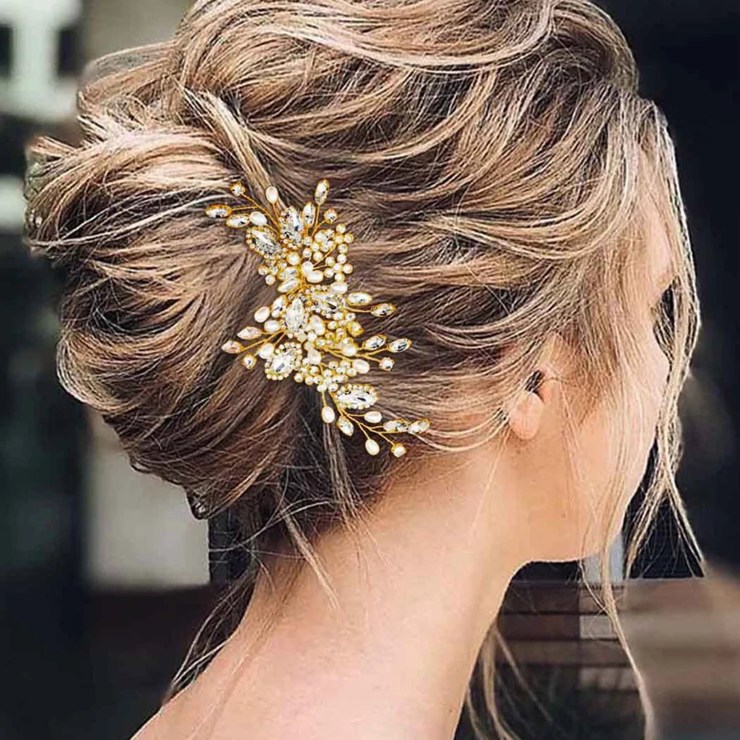 Elegant Wedding Hair Combs Jewelry Wedding Dress Headdress Gold/Silver Color Hair Combs Women Girls Bridal Tiara Headband