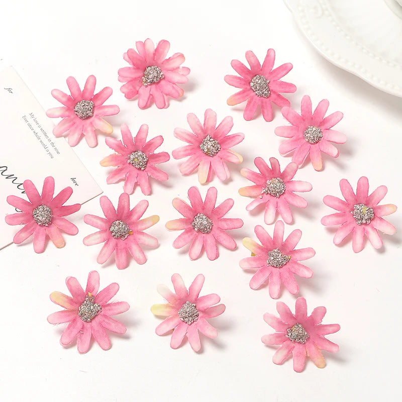 30/50Pieces 3cm Silk Rose Artificial Flowers Heads Fake Flowers for Home Decor Room Wedding Decoration DIY Garland Accessories