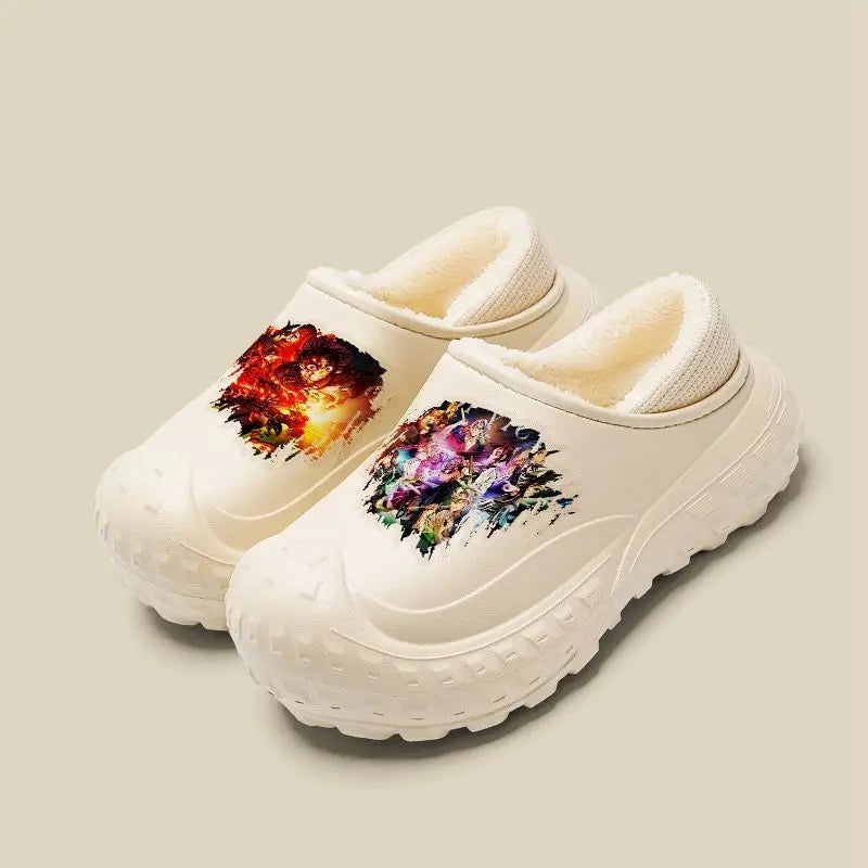 Demon Slayer Tokitou Muichirou Kamado Tanjiro Kochou Shinobu Unisex Winter New Creative Anime Pattern Non-Slip Cotton Slippers