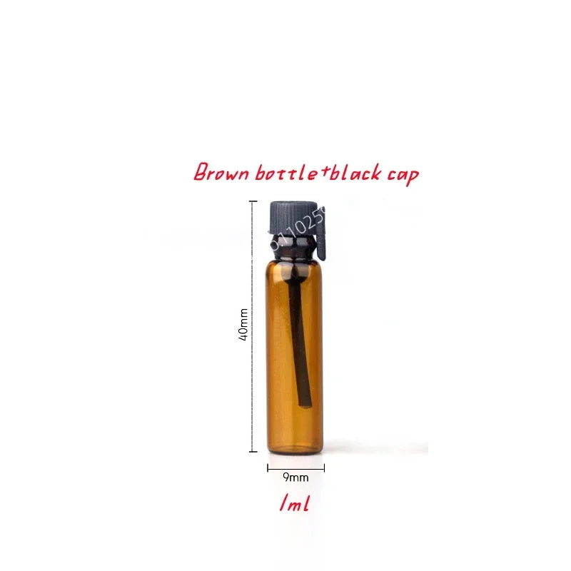 Glass Dropper Bottle Transparent Mini 1ml 2ml Stick Essential Oil with Inner Stopper Sample Trial Use Perfume Sub Bottles Empty