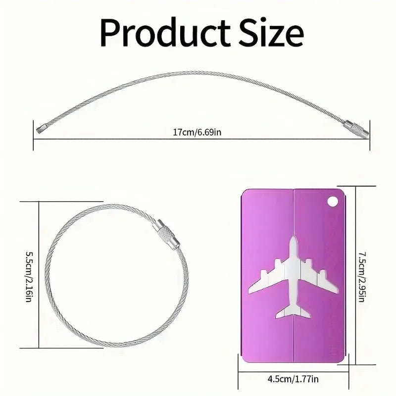 Premium Aluminum Travel Luggage Tag Durable Luggage Identification with Business Card Holder Fashion Tag Travel Accessories