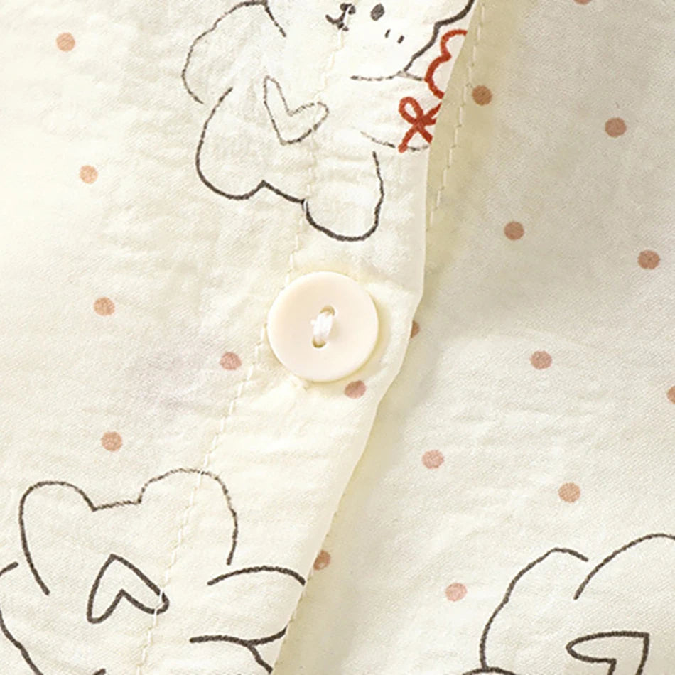 2025 Girl Sleepwear Summer Children Cartoon Lace Ruffles Pajamas Two Piece Set Outfit Casual Loose Home Wear Comfy Kids Clothing