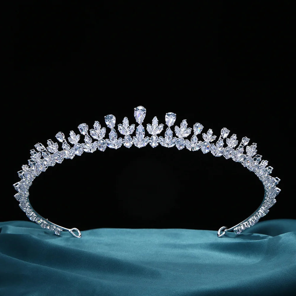 Princess Bridal Tiaras Crowns For Wedding Headdress Zirconia Crystal Tiara For Women Birthday Party Prom Hair Jewelry Headbands