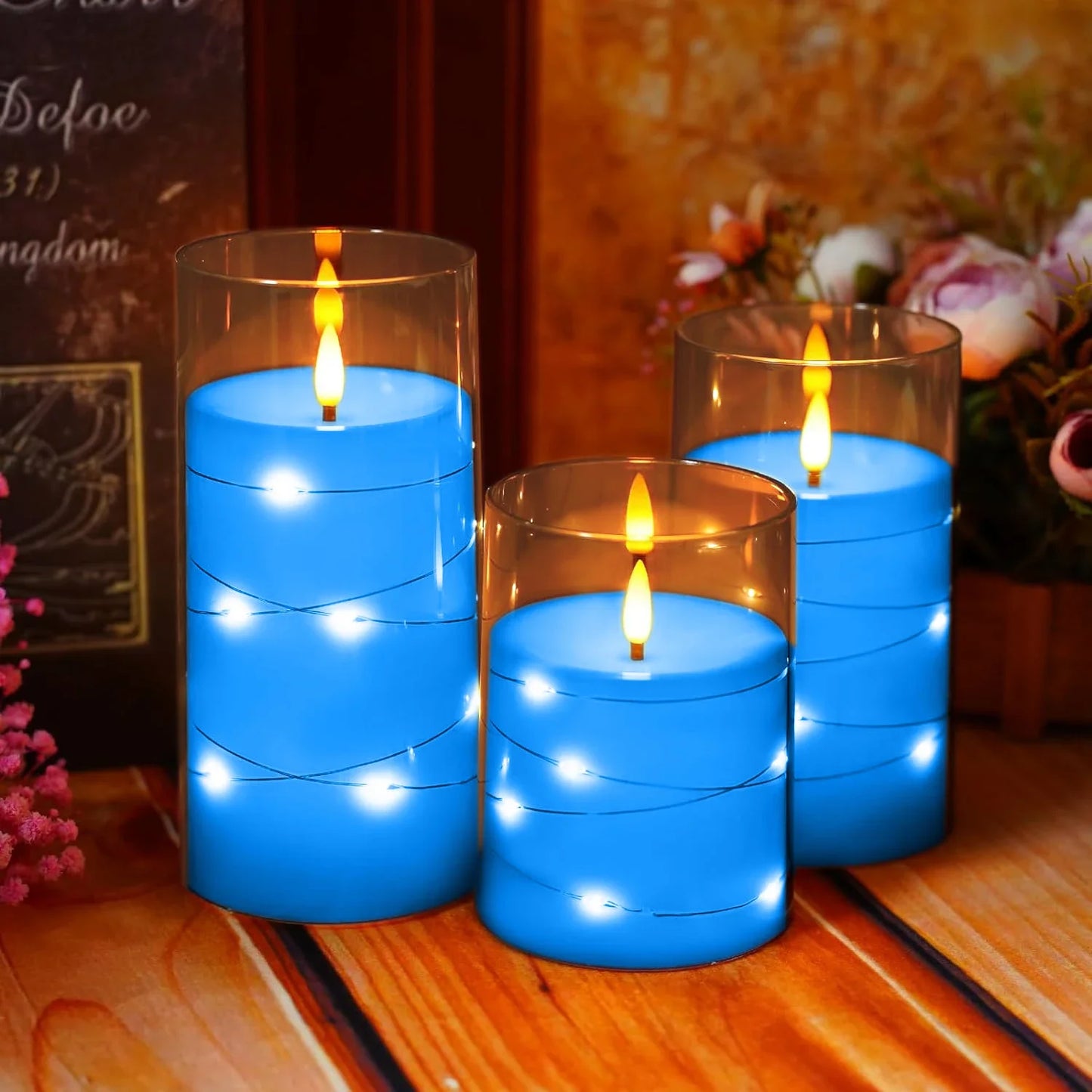 Flickering Flameless Candles Battery Operated Candles LED Candles with Remote Timer for Home Wedding Birthday Decor 3D Flame