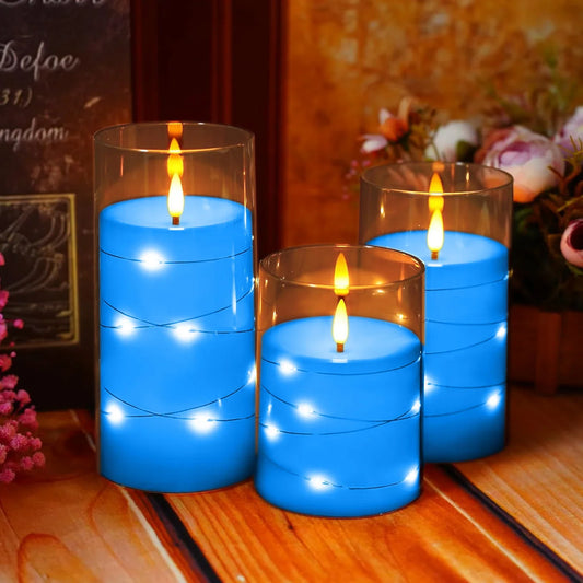 Flickering Flameless Candles Battery Operated Candles LED Candles with Remote Timer for Home Wedding Birthday Decor 3D Flame