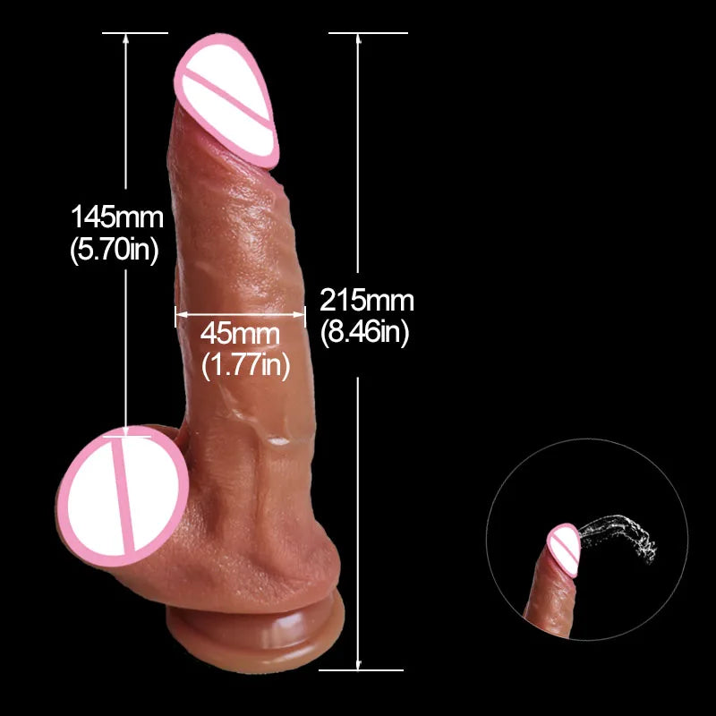Realistic Dildo with Sliding Foreskin And Ejaculating Feature Vagina Dildos for Women Water Spray Penis Anal Plug Sexy Adult Toy