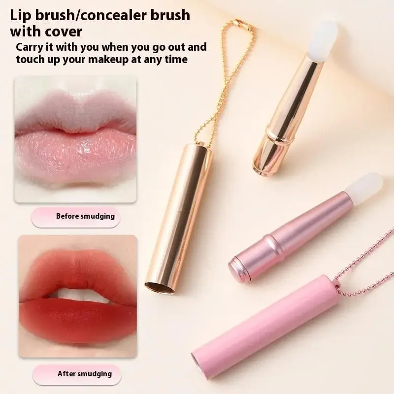 Mini Silicone Lip Brush Concealer Brush With Cover Chain Lip Mask Applicator Lip Gloss Brush Lipstick Brush Makeup Beauty Tool