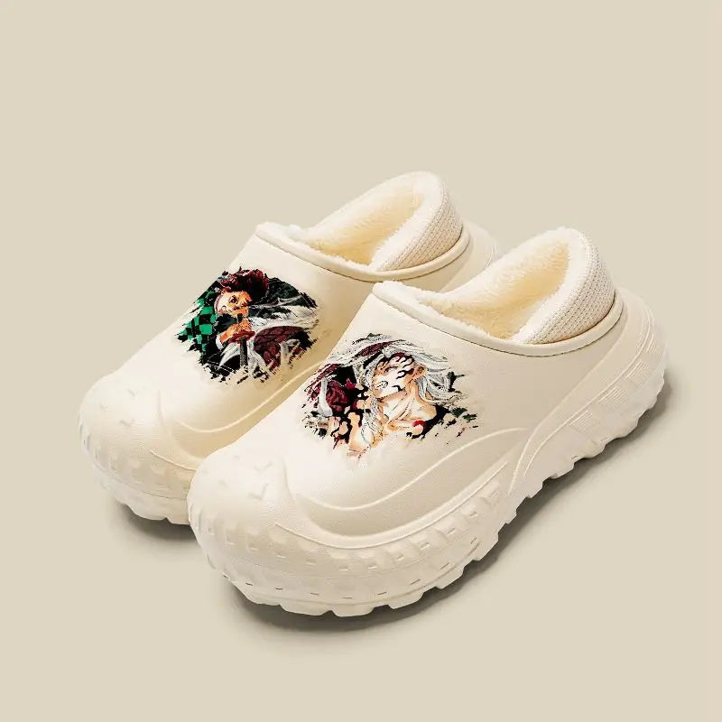 Demon Slayer Tokitou Muichirou Kamado Tanjiro Kochou Shinobu Unisex Winter New Creative Anime Pattern Non-Slip Cotton Slippers