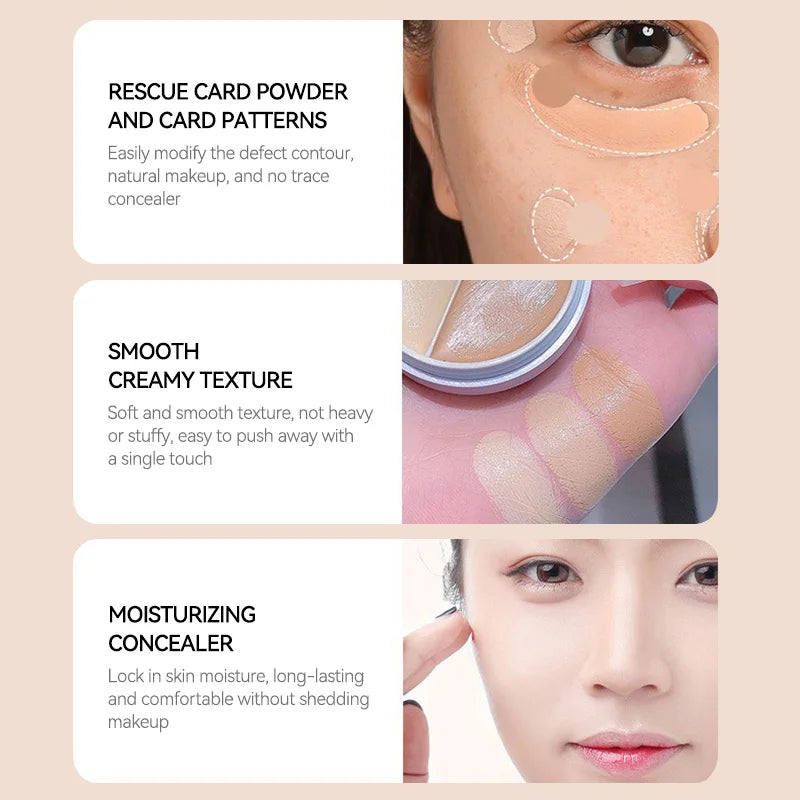 MAFFICK 3-Color Concealer: Perfect for Dry and Oily Skin with a Hydrating, Long-Lasting Formula, Includes a Free Concealer Brush