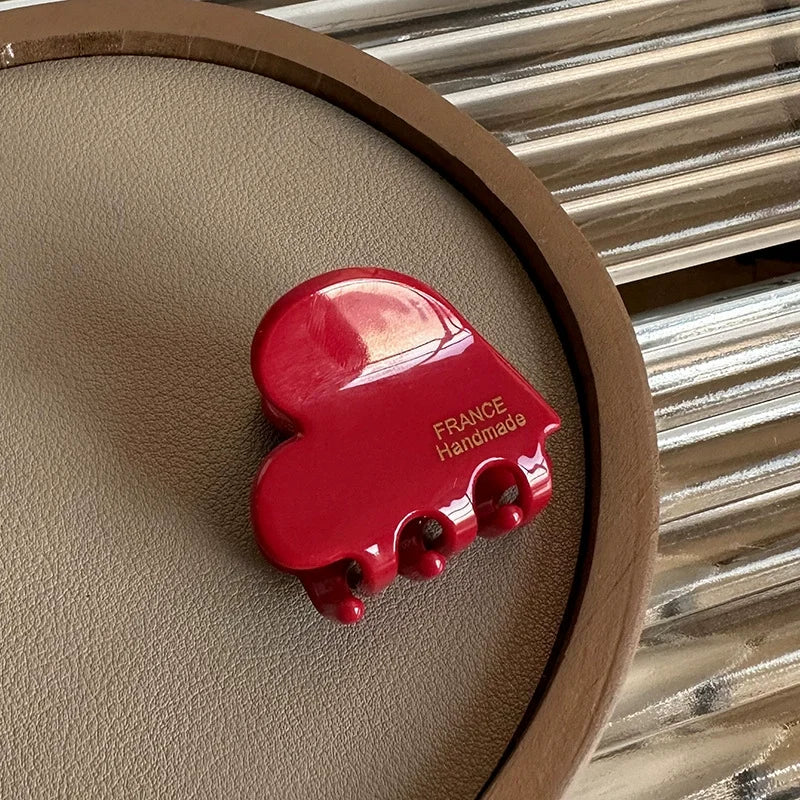 3.5cm Small Hair Claw Acetate Hair Crabs Cute Heart Shaped Hairclips Children Women Girls for Hair Accessories Hairpins Clips