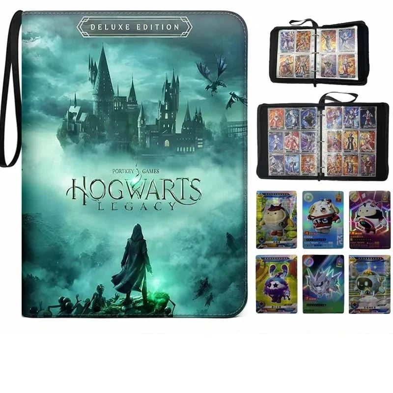 Harry Potter Card Book  Binder Album Holder Collcetion Card 900pcs Card Holder 9 Grid PU Gold Stamping Folder Toy Gift