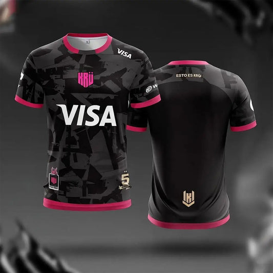 Valorant Esports Team KRU 5th Anniversary Jersey Men's and Women's Short-Sleeve O Neck T-Shirt VCT Pro League Training Uniform