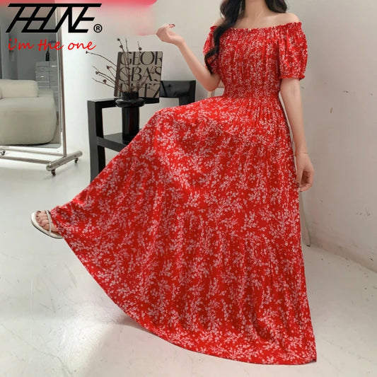 New Summer Dress Women Indian Clothes Cotton Linen Long Maxi Vintage Sexy Korean Casual Bohemian Floral Robe Vestidos Feminino