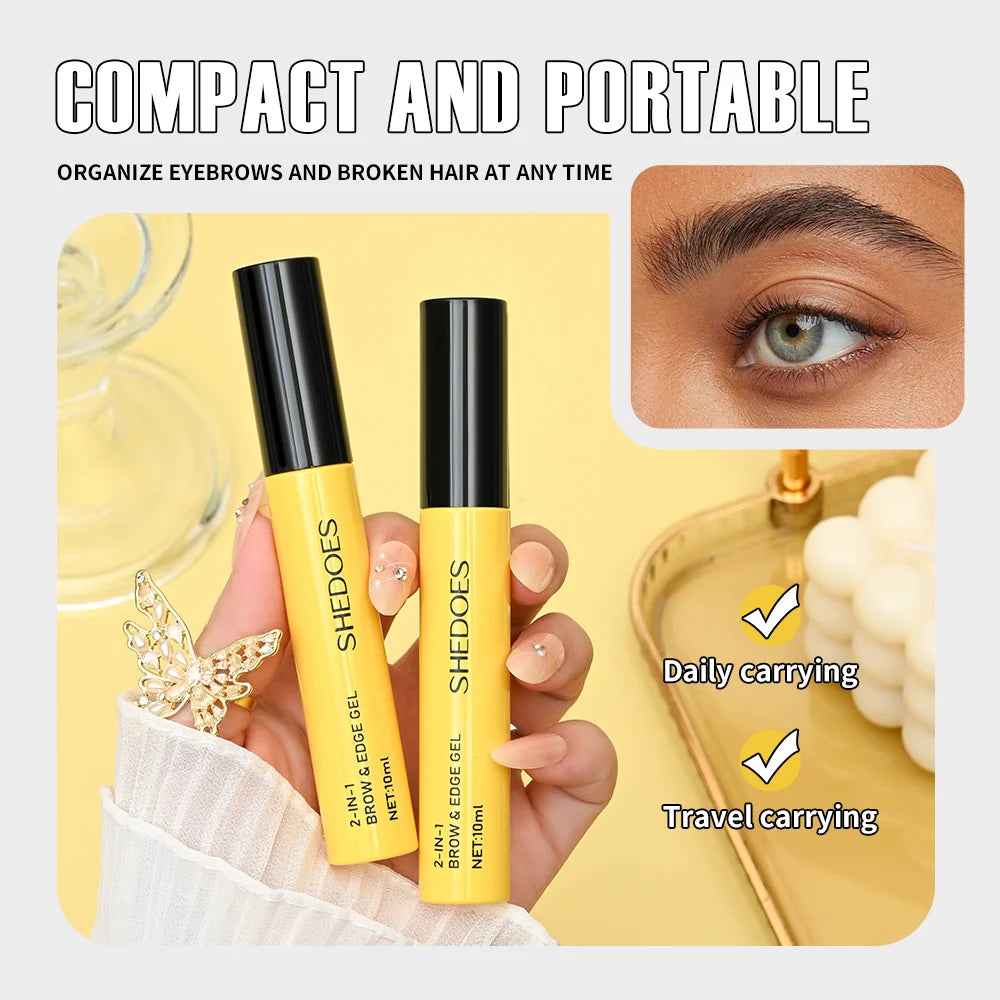 1PC 2-in-1 eyebrow styling gel, waterproof, durable, non caking, easy to apply and shape natural eyebrows