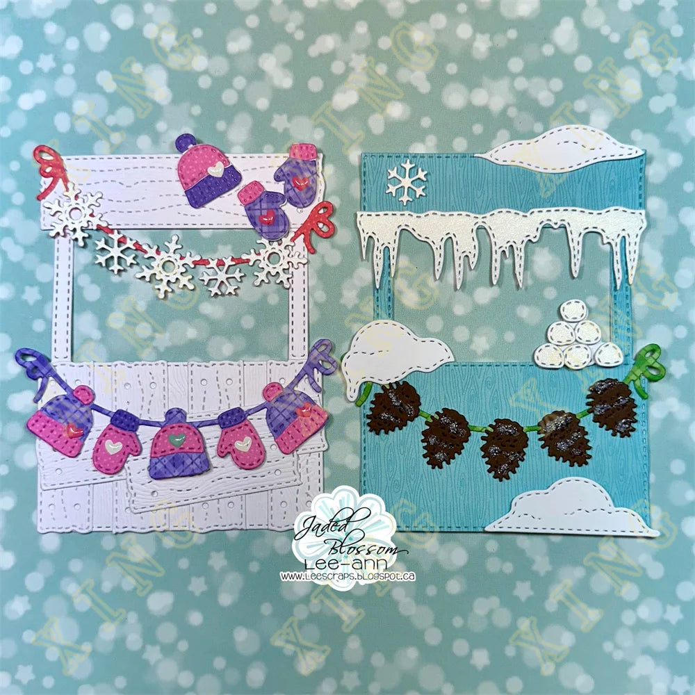 Valentine's Day New Gnome Winter Add Ons Pinecone Metal Cutting Dies Stamps Stencil Diy Scrapbook Paper Diary Decoration Card