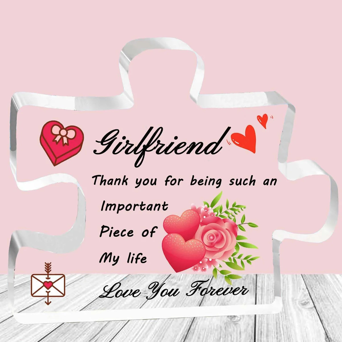 Valentine's Day Acrylic DIY Block Puzzle Decorations Girlfriend Gifts Unique Creative Customizable Jigsaw Blocks for Her