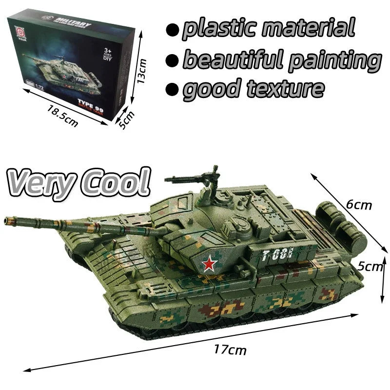 Tank Model KIT Building Blocks Military Series Main Battle Tank M1A2 T90 Leopard Challenger Model Toys For Boy Xmas Gift