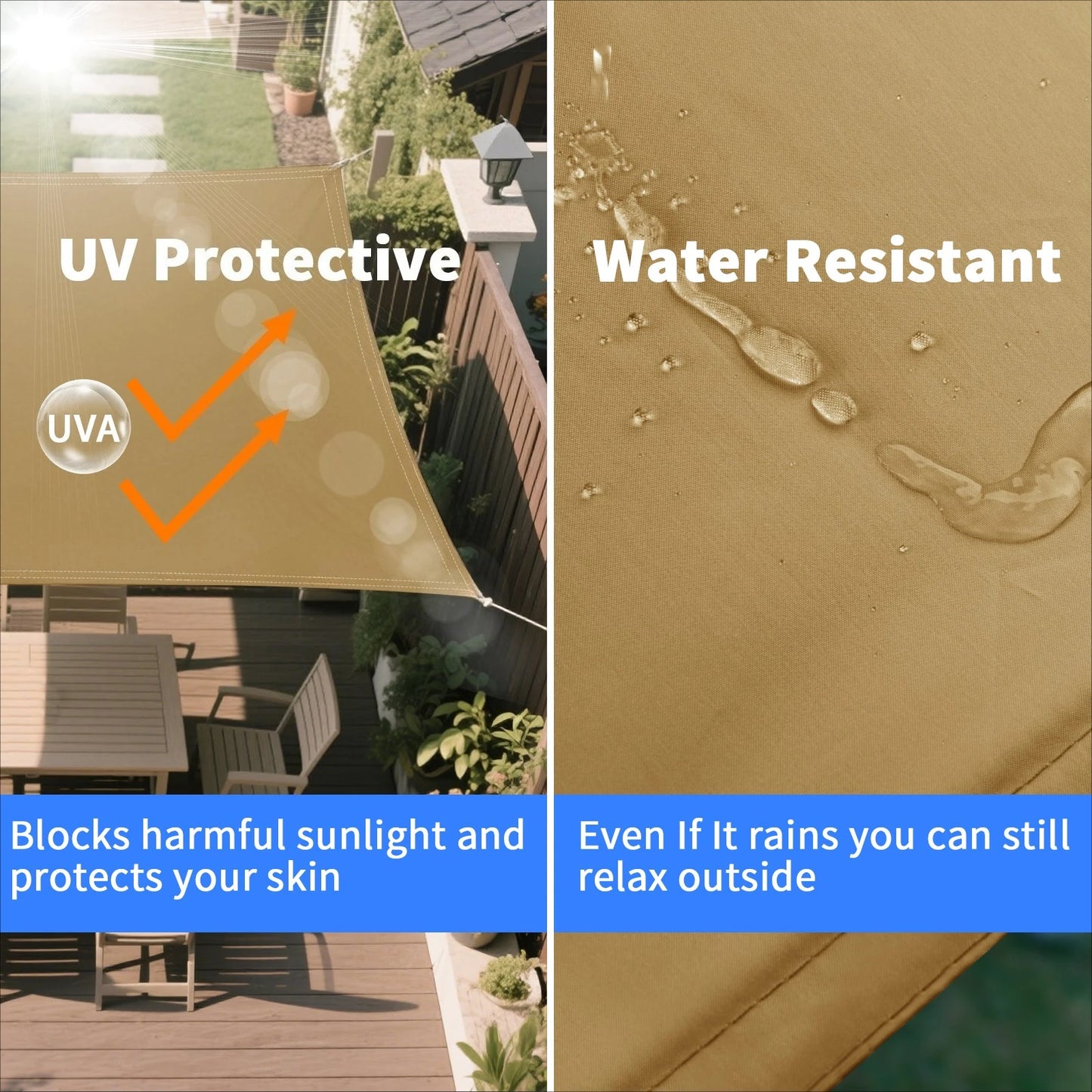 Triangle Sun Shade Sail Canopy 98% UV Block Sun Shelter Shade Cover for Outdoor Patio Pool Beach Backyard Garden Sunscreen Tents