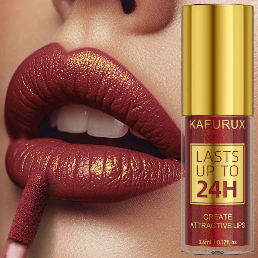 14 Colors Glitter Metallic Lip Glaze Shiny Long Lasting Lip Gloss Waterproof Liquid Lipstick Makeup Lip Oil Lip Tint Gifts for W