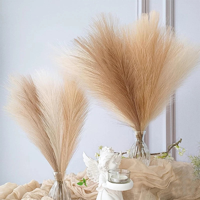 6/12/15Pc 55CM Artificial Pampas Grass Decor Bohemian Reed for DIY Floral Table Arrange Flower Wedding Home Christmas Decoration