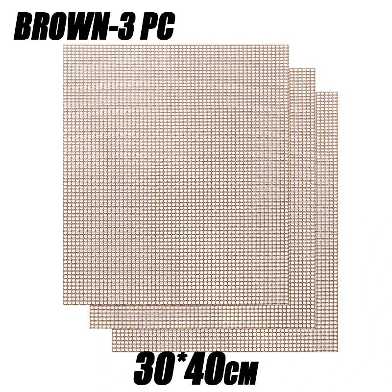1/3/5PCS Non-Stick Reusable BBQ Grill Mat Easy To Clean Mesh Pad for Electric Gas and Charcoal Grills Outdoor Cooking