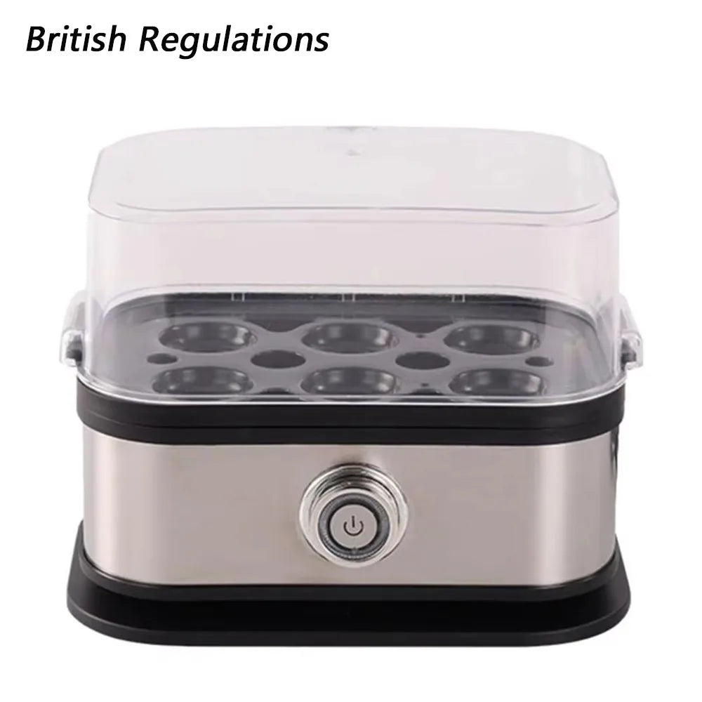200W Power Eggs Boiler Space Saving 6 Eggs Capacity Smart Egg Cooker Stainless Steel Multi Functional Rapid Egg Cooker